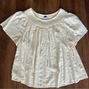 Old Navy Cream Eyelet Swing Top